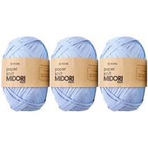 청송뜨개실 미도리 뜨개실 (3볼) 종이실 라탄실 한지실 페이퍼얀 코바늘 손뜨개질 미도리실, 512.파스텔하늘(3볼), 3개