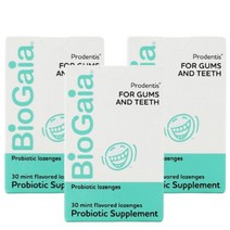 바이오가이아 구강유산균 프로덴티스 포 검스 앤 티스 민트맛 로젠지, 3통, 60정