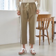 플레이즈 남성용 밴딩스트링조절 와이드핏 스판 면바지