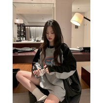 블라우스 가을 심플 린넨 대조 컬러 긴 소매 셔츠 여성 내부 착용 바지 홍콩 풍미 복고풍 세련된 탑 인 패션