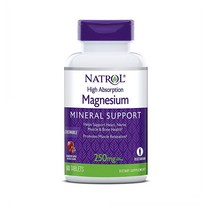 나트롤 마그네슘 250mg 미네랄 성인 건강 영양제 1병 60개 츄어블 크렌베리 사과맛 (1통 60정), 60정
