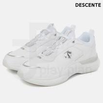 데상트 여성 프리즌 쿠셔닝 신세틱 레더 런닝화 SN112LCR12 WHT