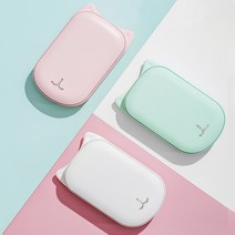 고양이 충전식 손난로 휴대용 핫팩 보조배터리, 그린