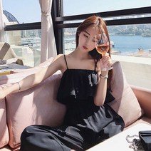 파인드미 청반 여름 나시 가을 신혼여행 바지 긴 쉬폰 여성 비치 3W9EEFDE