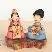 신랑신부 토기 인형 옛날 인형 전통 공예 소품