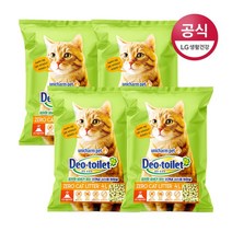 데오토일렛 사막화 방지 소취 항균 고양이 화장실 모래 4L x 4개 LG유니참
