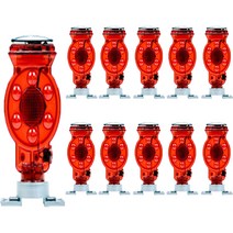 태양광 경광등 드럼용 10개 태양열 LED 경고등 쏠라 점멸등 비상등 뺑뺑이 회전 안전등 바루사 멧돼지퇴치, 혼합색상