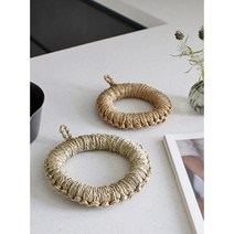 한옥 한식 라탄 팟홀더 짚 냄비받침 냄비받침대 테이블받침 티팟