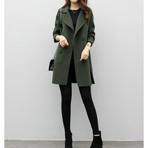 SAMARA 캐주얼 슬림 심플 하프롱 모직 반코트 220926