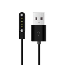 범용 스마트 워치 충전 케이블 아연 합금 흡착 충전 데이터 케이블 4pin 7.62 피치 스마트 워치 es, 01 Black