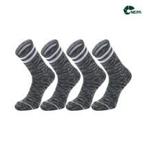 네파 남성용 멜란지 플렉스 크루 양말 4족, 블랙