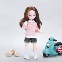 구체관절인형 마론 구관 인형 12 인치 20 움직일 수있는 jointe 30cm bjd 메이크업 를위한 패션 의류와 귀여운 컬러 애니메이션 눈 을 차려 입다 diy 선물 100, 2, 30cm 인형