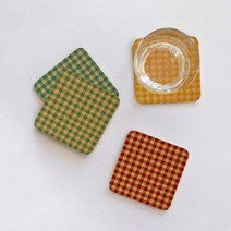 아트박스/모두의팩토리 체트무늬 디자인 코르크 코스터 95x95x5mm, 4.블루체크