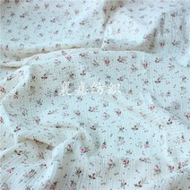 소창원단 작은 꽃 코튼 더블 레이어 크레이프 시어서커 홈 의류 파자마 원단 50x135cm