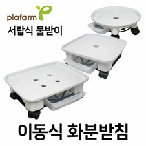 플라팜 원형 이동식 화분받침대 이동식물받이 3호 (바퀴포함), 원형 3호 블랙+소형바퀴