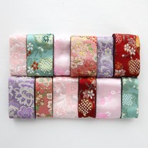 C356 자수꽃 한복리본 길이90cm, 퍼플(purple), 3.8cm