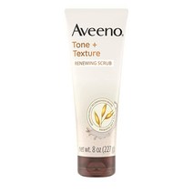 Aveeno Tone + Texture 리뉴잉 바디 스크럽 더 매끄러운 피부와 더 균일한 피부 톤을 드러내는 각질 제거 바디 워시 민감한 피부를 위한 프리바이오틱 귀리 포뮬러, Body Scrub