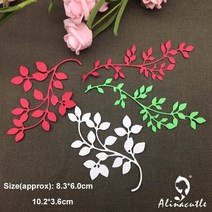 모양 틀 다이컷 alinacutle metal cutting dies cut 2pc 잎 덩굴 봄 분기 스크랩북 종이 공예 앨범 카드 펀치 나이프 아트 커터, 없음