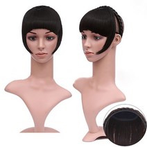 벼머리 머리띠 여성 앞머리 패션 부분 가발 붙임머리 염색 헤어 피스, 2A#(블랙)
