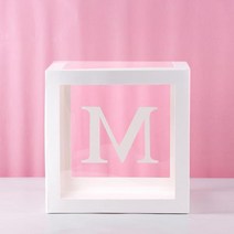 투명 상자 베이비 샤워 장식 풍선 웨딩 이벤트 파티 용품 세례식 해피 첫 번째 생일, 13 Alphabet Box M_02 27 cm Box