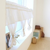 카페창문 아늑한컬러 프릴 미니 바란스 주방커튼 수납장가리개 선반가리개 미니바란스 선반커튼 자취공간