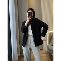 남녀공용 폴리스 자켓 커플 따뜻한 안감 더블 양털 집업 재킷