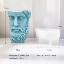 양초몰드 추상 미술 Michelangelo 동상 실리콘 양초 금형 인간의 얼굴 수지 석고 만들기 세트 초콜릿 선물, 01 A