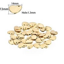 종이학천마리 별 행운 100일 기념일 종이접기 스테인리스 매력 둥근 개 꼬리표 펜던트는 주문 목걸이를위한 공백 펜던트를 각인한다 보석 만들기, Gold 14mm x20pcs