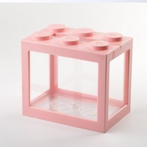EMC마리모 베타 레고 DIY 미니 어항 대형 12x8x10.5cm, 4레고어항대형-화이트