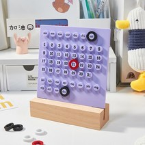 Ins Creative Time Perpetual Table Calendar Manual Acrylic Desk Home Decoration 3 Ring Date Record Gi, 06 Purple