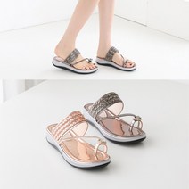 런슈즈 블링블링 보석 큐빅 엄지쪼리 스트랩 샌들 슬리퍼 4cm