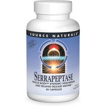 Source Naturals 세라펩타아제 Serrapeptase 식물성 베지 채식주의 캡슐 120000SPU 30정, 1개, 기본