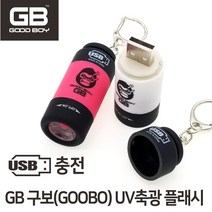 지비코리아 GB 구보 UV랜턴 USB 충전식 랜턴 축광 플래시 라이트 후레시 축광기 GA-17, 화이트