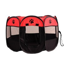 foldable pet dog playpen house for dog cat 68, 빨간색, m 58x90cm
