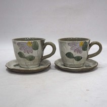 우리도예 여주도자기2인 커피잔세트, 분청상감2인커피잔세트, 1세트