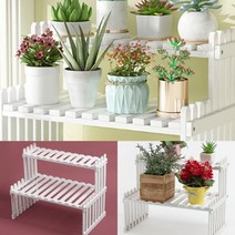 (화이트) 2단 화분진열대 신발진열장 중앙진열대 소형진열대
