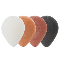 아임곤약 세안용 곤약스펀지 4종 세트, 화이트, 황토, 송이, 참숯, 2세트