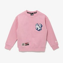 뉴에라 M 뉴에라키즈긴팔티 LQC 13372278 뉴에라 키즈 MLB 뉴욕양키스 부클 기모 맨투맨 핑크