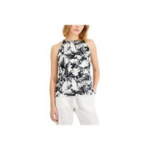 Donna Karan 도나 카란 여성 타이넥 프린트 셔츠 탱크탑 카미 9265
