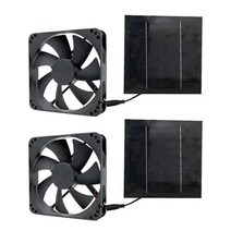 환풍기 배기팬2X 20W Solar Exhaust Fan Air Extractor 6 Inch Mini Ventilator Panel Powered For Dog Chi, 01 black