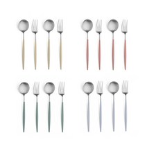 큐티폴 고아 파스텔 디저트 커트러리 2종 2인조 4colors, 아이보리