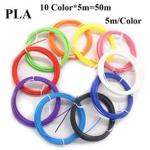 3D 프린터 액세서리 펜용 멀티 컬러 PLA 필라멘트 플라스틱 10/20 롤 5M/색상 1.75mm 1kg 50M/100M/150M/20, 01 PLA-50M--A