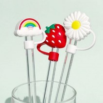 병뚜껑 빨대 마개 물병 뚜껑 구멍 음료수 스트로우 커버 실리콘 텀블러 콜드컵, 선인장꽃