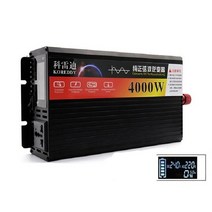 차량용 인버터 24v 12v 시거잭 자동차 순수 사인파 인버터 10000W 자동차 DC 12V 48 V60 V AC 220V, [02] 4000W, [01] 12V, [01] 220v 50Hz