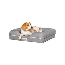 PetFusion 펫퓨전 얼티밋 도그 침대 정형외과 메모리 폼 다양한 크기/색상 중간 견고함 베개 방수 라이너 YKK 지퍼 통기성 35퍼 면 커버 1년. 보증, 얼티밋 도그 베드, 소형(25x20인치), 슬레이트 그레이