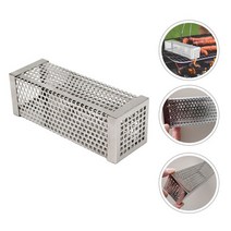 각파이프 사각파이프 아연각관 그릴 튜브 Kabob 히트 파이프 사각 스테인레스 스틸 바베큐 액세서리 6 인치, 1.Silver