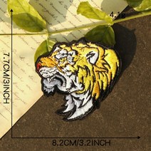 표범패치 와펜 절묘한 호랑이 컴퓨터 자수 남자 DIY 배지 철 패치 패션 머리 장식 의류 스티커, [01] N3-BT10189-1