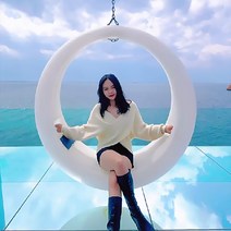흔들그네의자 정자 야외 빛나는 스윙 그물 빨간색 의자 안뜰 다중 사람 반지 달 흔들 호텔 정원 요람, [24] 150 스윙 2문 3연속 태양광 모델은 우송료