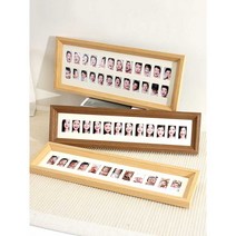 증명사진액자 성장앨범 아기 증명사진 보관 액자, 고무 통나무 24구멍(2인치 넣기) 어린이 신분증 액자