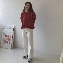 쉐얼유 여성 리오 기모 세미와이드 코튼 팬츠